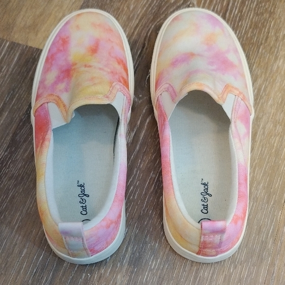 Kids - Cat & Jack Vibrant Pink and Orange Slip-On Sneakers - Picture 3 of 6